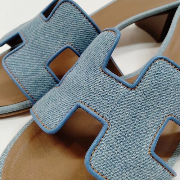 Hermes Sandals Women Light Blue Denim 475-052925 - Picture 4 of 8